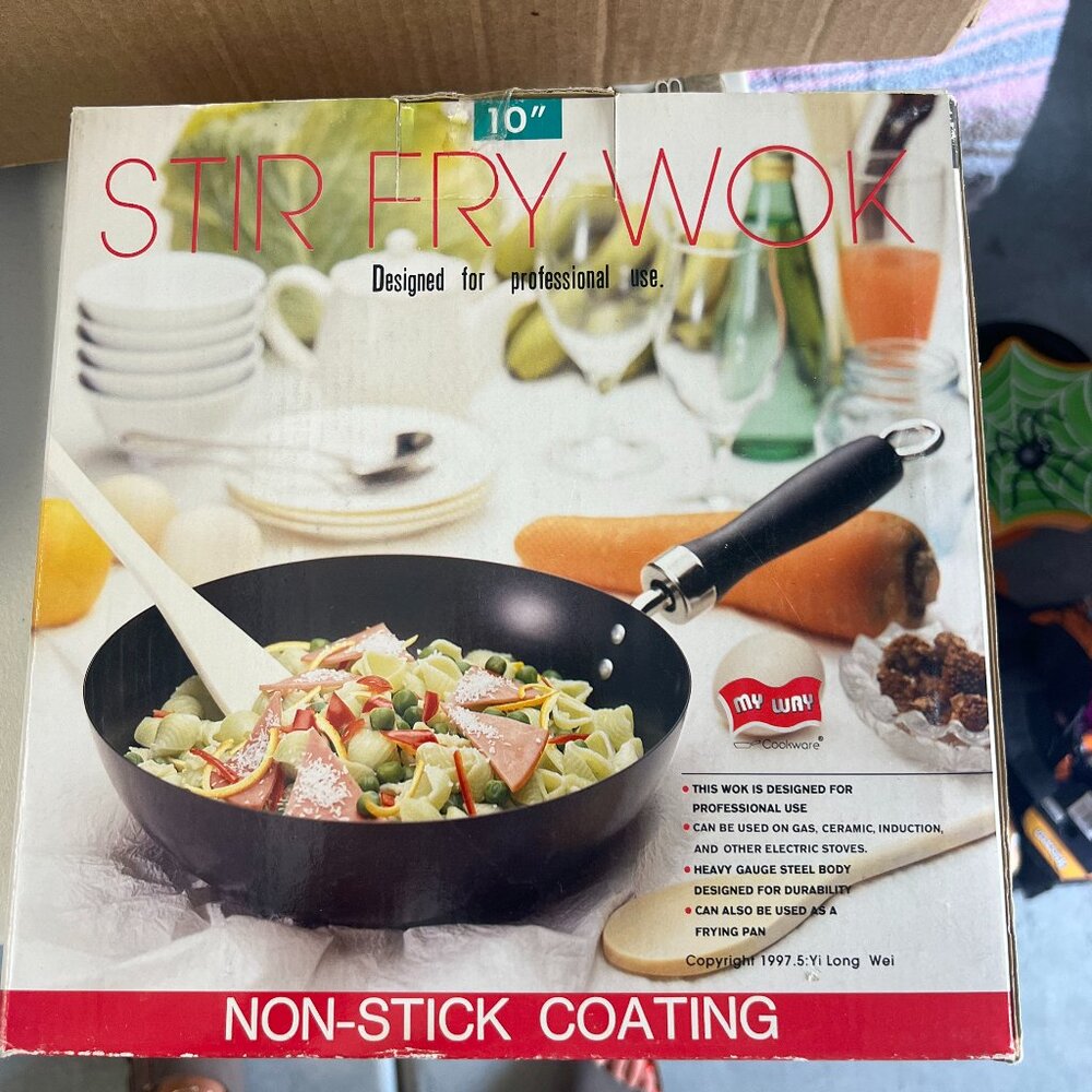 My Way Cookware Pan Stir Fry Wok 10 Inch Non-Stick Coating Gauge Steel Body - Picture 1 of 5